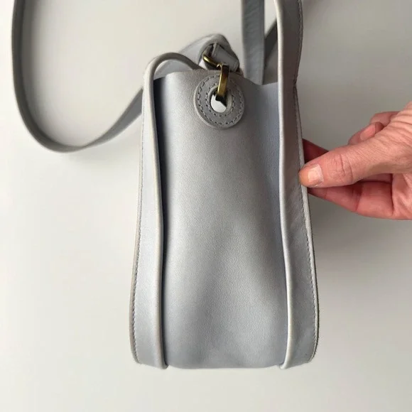 Madewell Sydney Powder Blue Leather Two Strap Crossbody Bag Purse